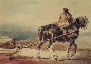 Mavna Atı (kağıt üzerine kurşun kalem ve suluboya) by Theodore Gericault