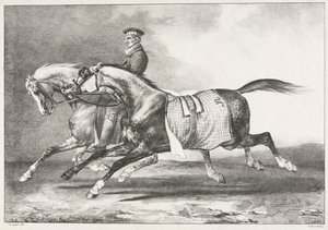 Egzersiz Yapan İki Benekli At by Theodore Gericault