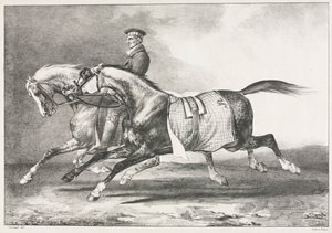 Egzersiz Yapan İki Benekli At, 1822. by Theodore Gericault