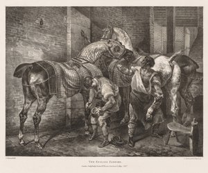 Yaşamdan ve Taştan Çizilmiş Çeşitli Konular: İngiliz Farrier by Theodore Gericault