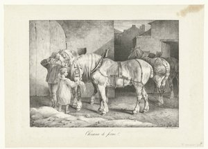 Werkparden Çiftlik atları (nesne üzerindeki başlık) Dört Çeşitli Konu (dizi başlığı) by Theodore Gericault