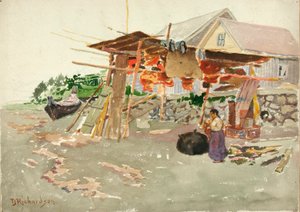 Somon Kurutma, Indian Village, Alaska, yak. 1880-1914.