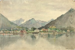 Adalardan Sitka, Rus Kalesini Gösteriyor, 1888. by Theodore J. Richardson