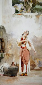 Bir Yunan Güzeli (kağıt üzerine sulu boya)