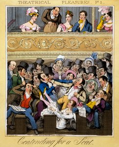 Koltuk Yarışması, 'Tiyatro Zevkleri'nden 2. levha, 1827 (el boyaması gravür)