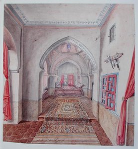 Mağribi İç Mekan, Cezayir (kağıt üzerine sulu boya)