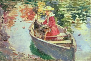 Bayan Motes ve Köpeği Shep, 1893 by Theodore Robinson