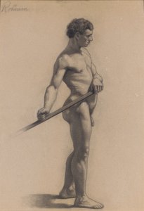 Erkek Figürü Çalışması, 1875 by Theodore Robinson