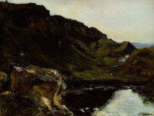 Manzara, c.1835 (tuval üzerine yağlı boya) by Theodore Rousseau
