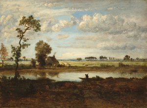 Kayıkçı ile Manzara, c. 1860. by Theodore Rousseau