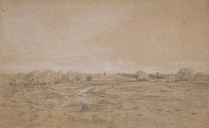 Su deliği (Berri) ile manzara by Theodore Rousseau