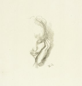 Eline Yaslanmış Bir Kadının Başı by Theodore Roussel