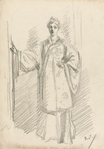 Çin Önlüklü Ayakta Figür by Theodore Roussel