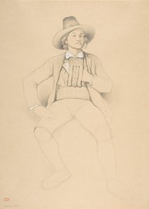 Tirol Kostümlü Bir Adam, Oturmuş, Pipo İçiyor, 1842.