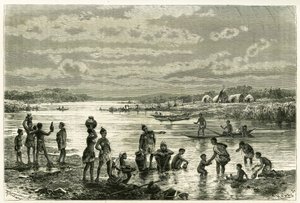 Zambeze Nehri kıyısındaki yaşam, marutlar temizliğine çok düşkündür ve onlar için yıkanmak ilk gerekliliktir. Th gravürü. Weber, 1875-1879