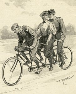 Tandem bisiklet denilen üç kişilik bisiklet