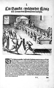 Kralla Ziyafet, 1606 by Theodore de Bry