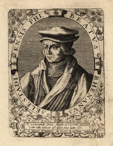 Blessed Bild, Alman hümanist. by Theodore de Bry