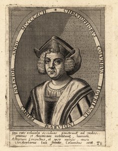 Christopher Columbus, İtalyan kaşif ve sömürgeci by Theodore de Bry
