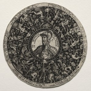 Madalyonlu yemek tasarımı, c. 1558. by Theodore de Bry