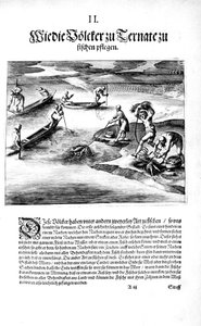 Kızılderililerle Balık Tutma, 1606 by Theodore de Bry