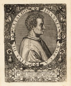 Giovanni Boccaccio, İtalyan yazar. by Theodore de Bry