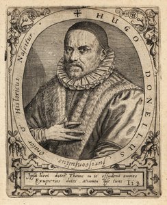 Hugues Doneau, Fransız hukuk profesörü. by Theodore de Bry