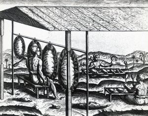 Cava müzik aletleri, Theodor de Bry (1528-1598), gravür by Theodore de Bry