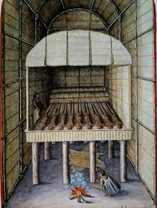 Yerlilerin hayatı, ölülerin gömülmesi, Theodor de Bry (1528-1598), Admiranda Narratio