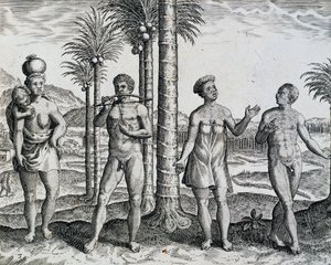 Yerli Etiyopya, Hindistan Orientalis işinden Theodor de Bry (1528-1598), Afrika tarafından gravür by Theodore de Bry