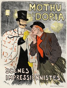 Sanat. eğlence. Şarkıcılar Mothu ve Doria. Poster Steinlen, Fransa by Théophile Alexandre Steinlen