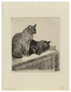 Dolapta İki Kedi by Théophile Alexandre Steinlen