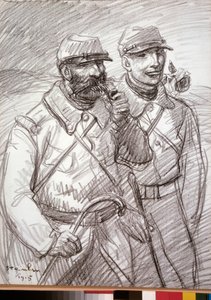 Birinci Dünya Savaşı: “The Hairy in 1915”, Fransız askerleri. Theophile Alexandre Steinlen