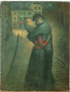 Akşam karşılaşması (tuval üzerine yağlıboya) by Theophile Alexandre Steinlen