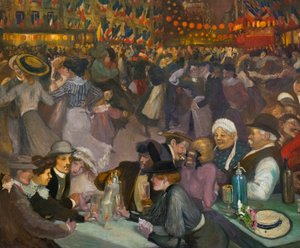 Bastille Günü dansı (14 Temmuz) - Alexandre Theophile Steinlen (1859-1923) - “” Bal du 14 juillet” detayı by Théophile Alexandre Steinlen
