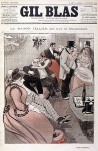 Tellier House, Guy de Maupassant - Steinlen, 09/10/1892 tarihli “” Gil Blas”ta (15587 numaralı çizimle aynı çizim) by Théophile Alexandre Steinlen