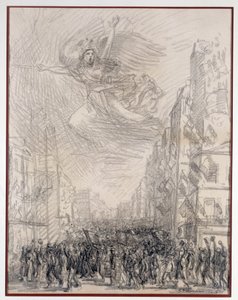 Zafer veya Marseillaise Alegori. Theophile Alexandre Steinlen (1859-1923) 1915 Paris tarafından çizim. B.N. by Théophile Alexandre Steinlen