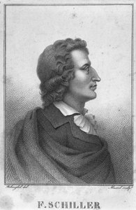 Friedrich Schiller (1759-1805) Massol (d.1831) tarafından gravür (gravür) (bw fotoğraf)