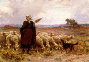 Sürüsüyle Çoban, 1907 by Theophile Louis Deyrolle