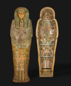 Bakenmut Tabutu, 21. Hanedan Sonu ile 22. Hanedan Başları arası, MÖ 1000-900 dolayları (gessoed ve boyalı çınar)