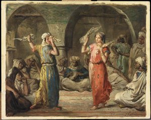 Cezayirli dansçılar. Mendil Dansı, 1849. by Théodore Chassériau