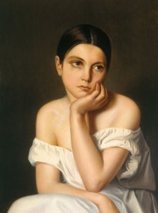 Genç Kız (Melankoli), c.1833-35 (karton üzerine yağlıboya) by Théodore Chassériau