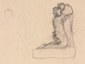 Kucaklayan İki Figür Taslağı Verso. by Auguste Theodule Ribot