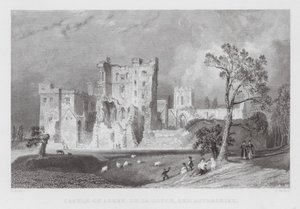 Ashby de la Zouch Kalesi, Leicestershire (gravür) by Thomas (after) Allom