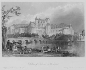 Loire üzerinde Amboise Şatosu (gravür)