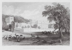 Chatsworth, Derbyshire (gravür) by Thomas (after) Allom