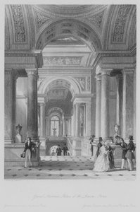 Büyük Merdiven, Louvre Sarayı, Paris (gravür)