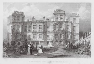 Hardwick Hall, Derbyshire (gravür) by Thomas (after) Allom