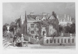 Newstead Manastırı, Nottinghamshire (gravür) by Thomas (after) Allom