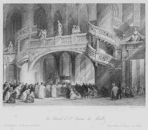 Aziz Etienne du Mont Kilisesi (gravür) by Thomas (after) Allom